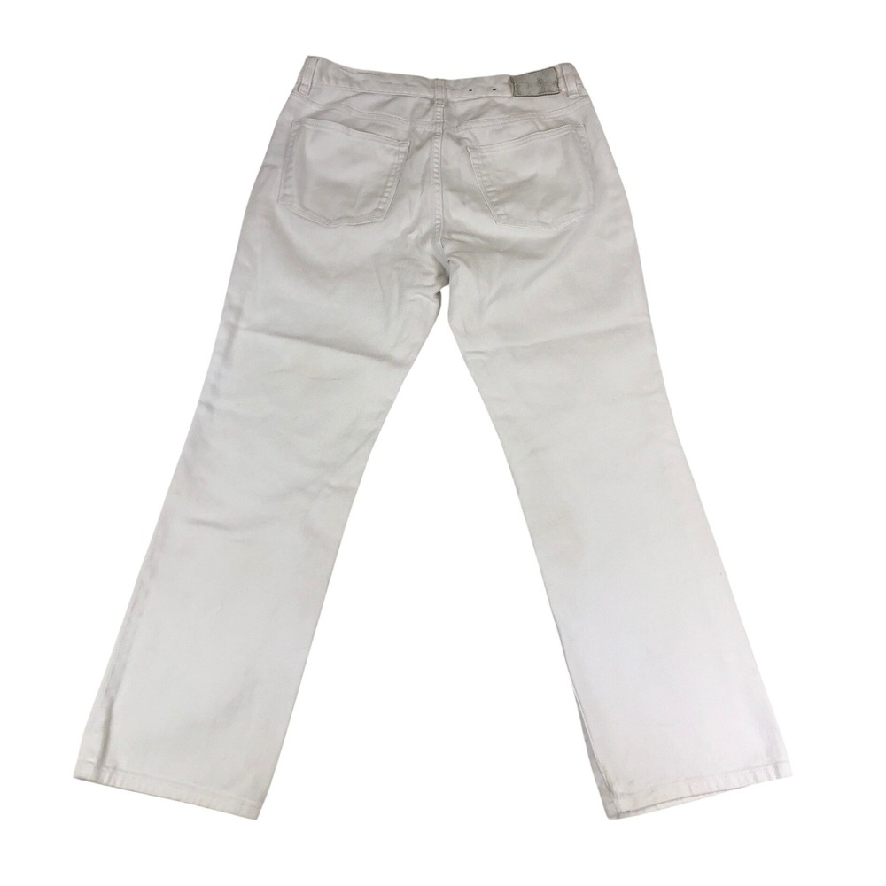 Lauren Ralph Lauren Womens White Straight Leg Denim Jeans Size 12 Nautical Pants - Picture 2 of 10